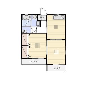 2DK 間取り図