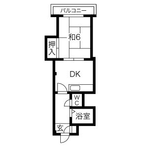 1DK 間取り図