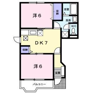 2DK 間取り図