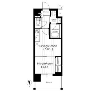 1DK 間取り図