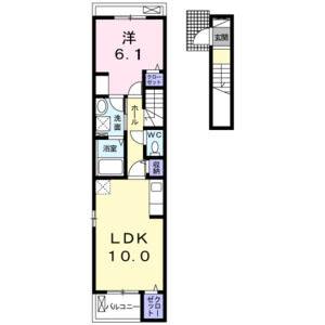 1LDK 間取り図