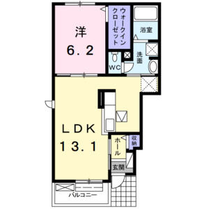 1LDK 間取り図