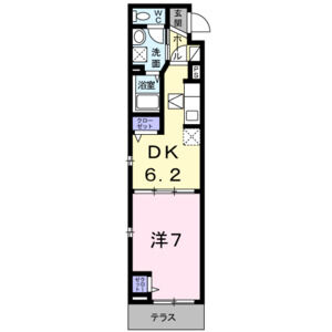 1DK 間取り図