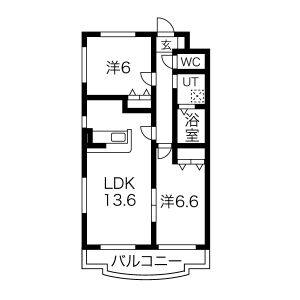 2LDK 間取り図