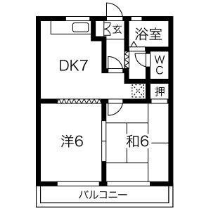 2DK 間取り図