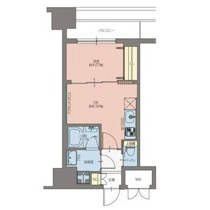 1DK 間取り図