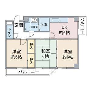 3DK 間取り図