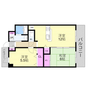 2LDK 間取り図