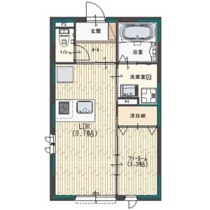 1LDK 間取り図