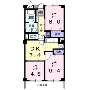 3DK 間取り図