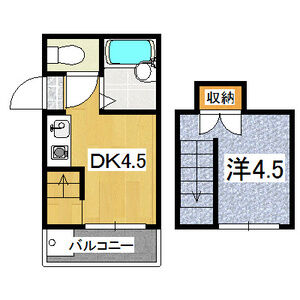 1DK 間取り図