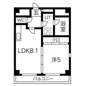 1LDK 間取り図