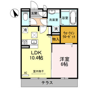 1LDK 間取り図
