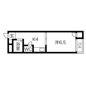 1K 間取り図