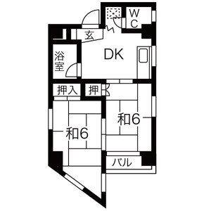 2DK 間取り図