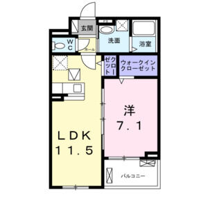 1LDK 間取り図