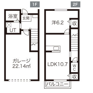 1LDK 間取り図