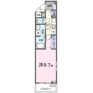 1K 間取り図