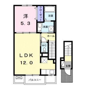 1LDK 間取り図