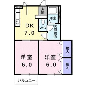 2DK 間取り図