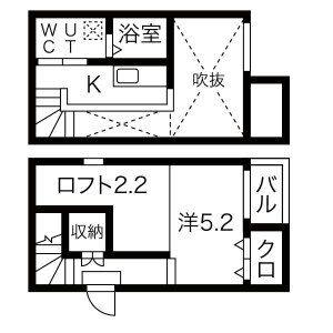 1K 間取り図
