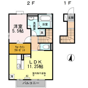 1LDK 間取り図