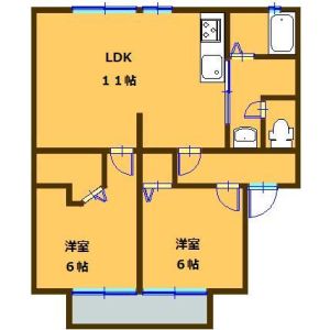 2LDK 間取り図