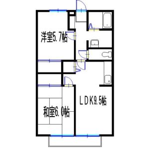 2DK 間取り図