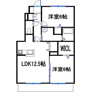 2LDK 間取り図