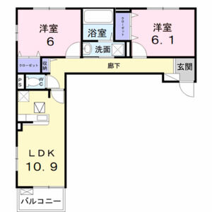 2LDK 間取り図