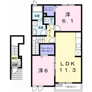 2LDK 間取り図