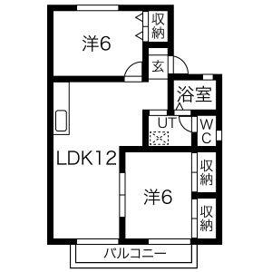 2LDK 間取り図