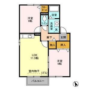 2LDK 間取り図