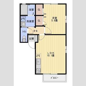 1LDK 間取り図