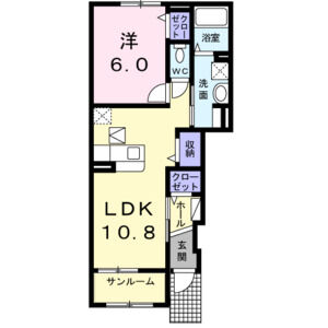 1LDK 間取り図