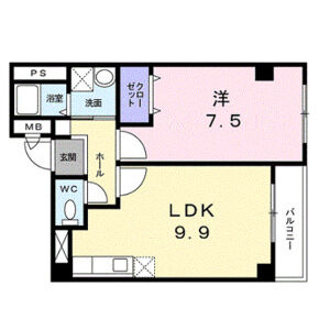 1LDK 間取り図