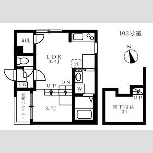 1LDK 間取り図