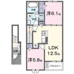 2LDK 間取り図