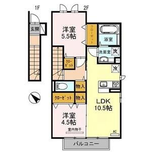 2LDK 間取り図