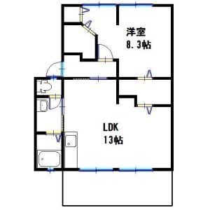 1LDK 間取り図