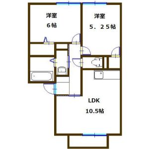 2LDK 間取り図