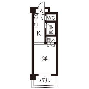 1DK 間取り図