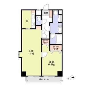 1LDK 間取り図