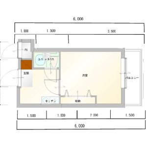 1K 間取り図