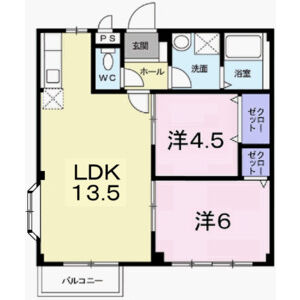 2LDK 間取り図