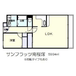 1LDK 間取り図