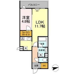 1LDK 間取り図