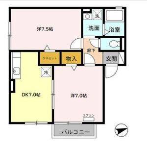 2DK 間取り図