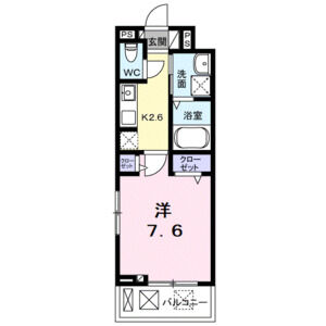 1K 間取り図