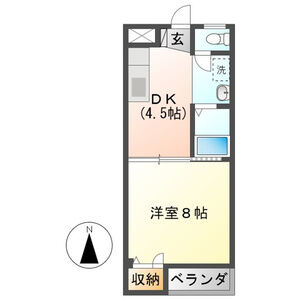 1DK 間取り図